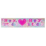 Casa si Gradina - Decoratiuni - Decoratiuni petrecere - Bannere si ghirlande decorative - Banner perete, model happy birthday, metalizat, multicolor, 270x 19cm - Infinity.ro