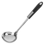 Casa si Gradina - Bucatarie si vesela - Ustensile bucatarie - Polonice, linguri si clesti de bucatarie - Polonic bucatarie, inox, 30cm, maner cauciuc, negru - Infinity.ro