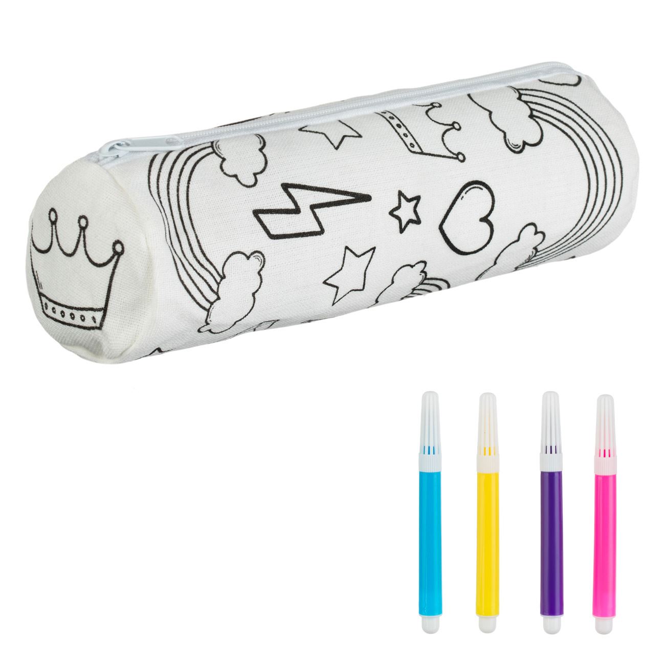 Set creativ penar, rainbow, multicolor, 4 carioci, 7 x 21cm