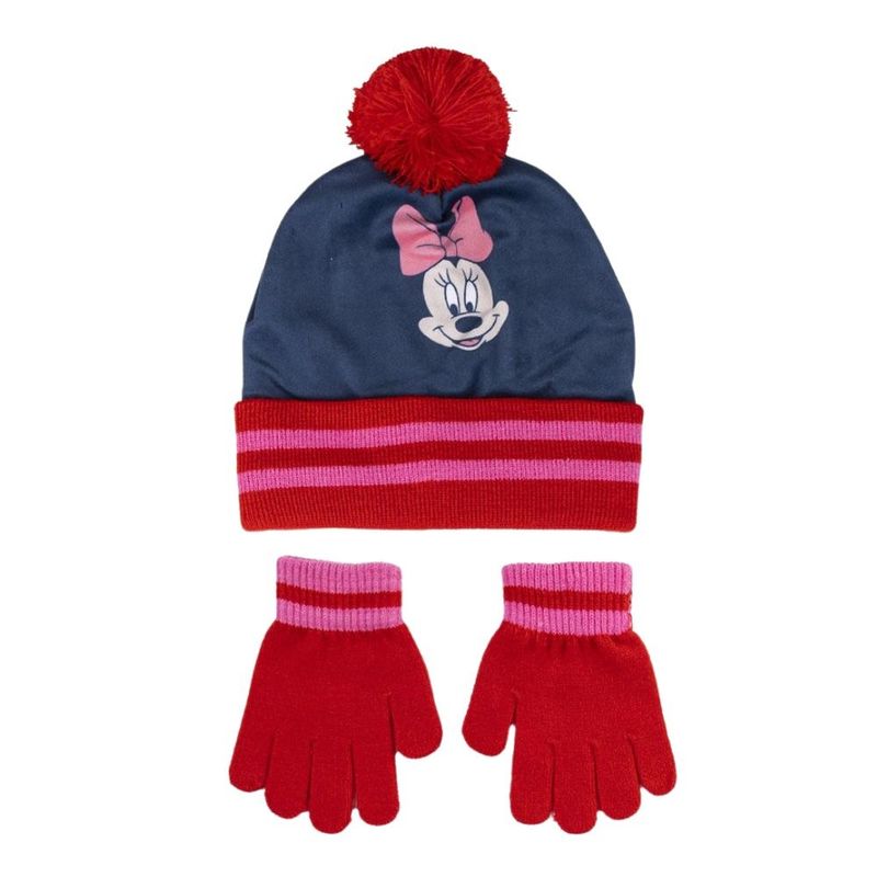 Fashion, accesorii si bijuterii - Copii - Accesorii copii - Caciuli si palarii copii - Set pentru copii, cu caciula, manusi si guler, personaj Minnie, Cerda - Infinity.ro
