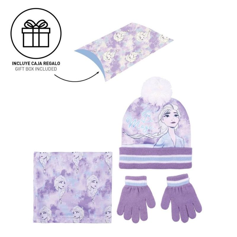 Fashion, accesorii si bijuterii - Copii - Accesorii copii - Caciuli si palarii copii - Set pentru copii, cu caciula, manusi, guler si cutie cadou, personaj Frozen, Cerda - Infinity.ro