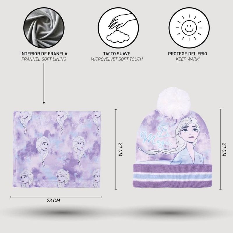 Fashion, accesorii si bijuterii - Copii - Accesorii copii - Caciuli si palarii copii - Set pentru copii, cu caciula, manusi, guler si cutie cadou, personaj Frozen, Cerda - Infinity.ro