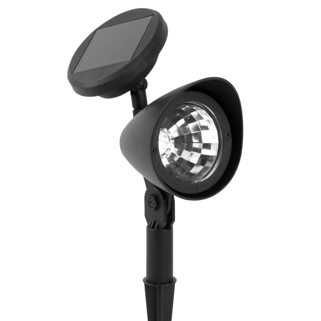 Felinar solar proiector, led alb, 32cm, plastic, negru