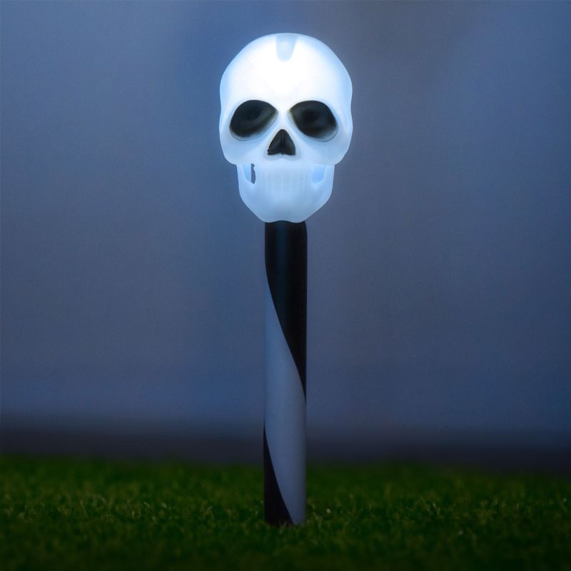 Casa si Gradina - Corpuri si surse de iluminat - Iluminat exterior - Felinare - Felinar solar de gradina, halloween, set 2 bucati, craniu si dovleac, multicolor, 35.5cm - Infinity.ro