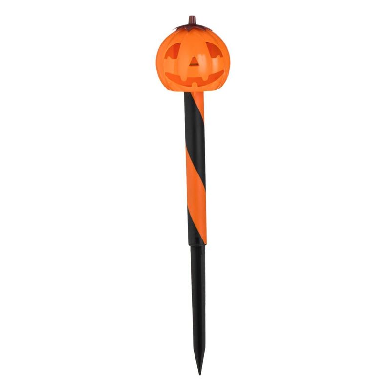 Casa si Gradina - Corpuri si surse de iluminat - Iluminat exterior - Felinare - Felinar solar de gradina, halloween, set 2 bucati, craniu si dovleac, multicolor, 35.5cm - Infinity.ro