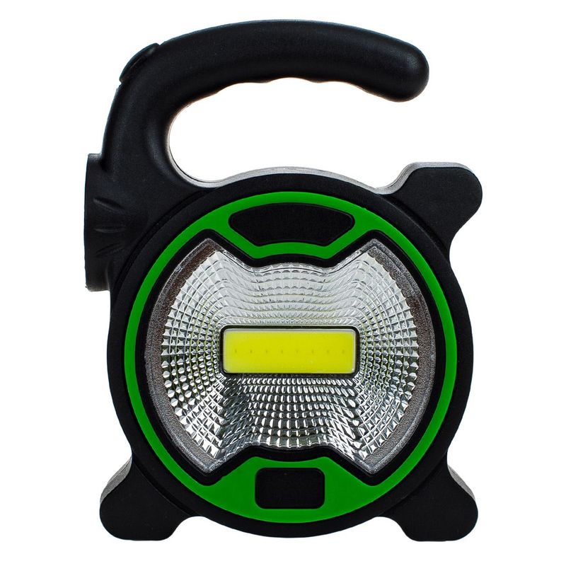 Casa si Gradina - Corpuri si surse de iluminat - Iluminat exterior - Lanterne - Lanterna portabila cob/led, duala, maner ergonomic, baterii incluse, negru/verde - Infinity.ro