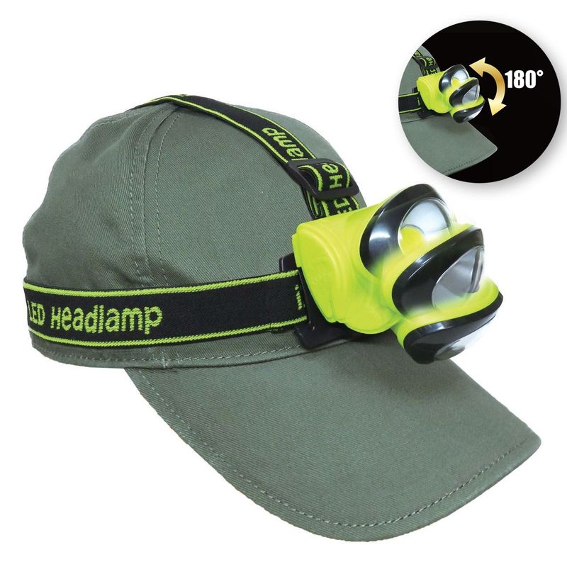 Casa si Gradina - Corpuri si surse de iluminat - Iluminat exterior - Lanterne - Lanterna cap led, 220 lumens, reglabila, verde lime/negru, 7 x 4 x 5cm - Infinity.ro