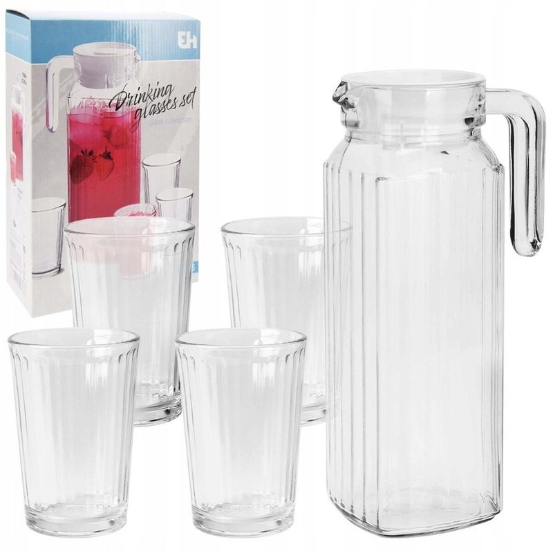 Casa si Gradina - Bucatarie si vesela - Organizare si depozitare bucatarie - Borcane si capace - Set de ulcior cu pahare Excellent Houseware ye9000500 200 ml 1,1 L (5 Piese) - Infinity.ro