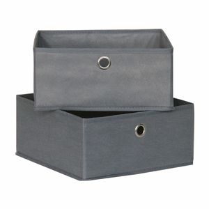 Cutii de depozitare Mondex Gri 28 x 28 x 13 cm (2 Unitati)