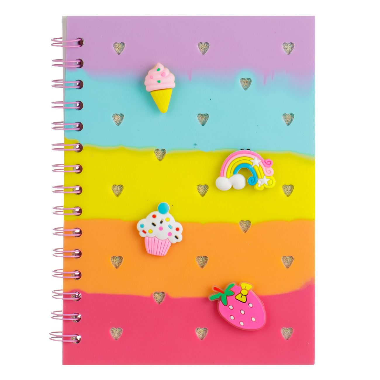 Carnet notite a5, 4patches, file 80, capacul moale, spirale, multicolor