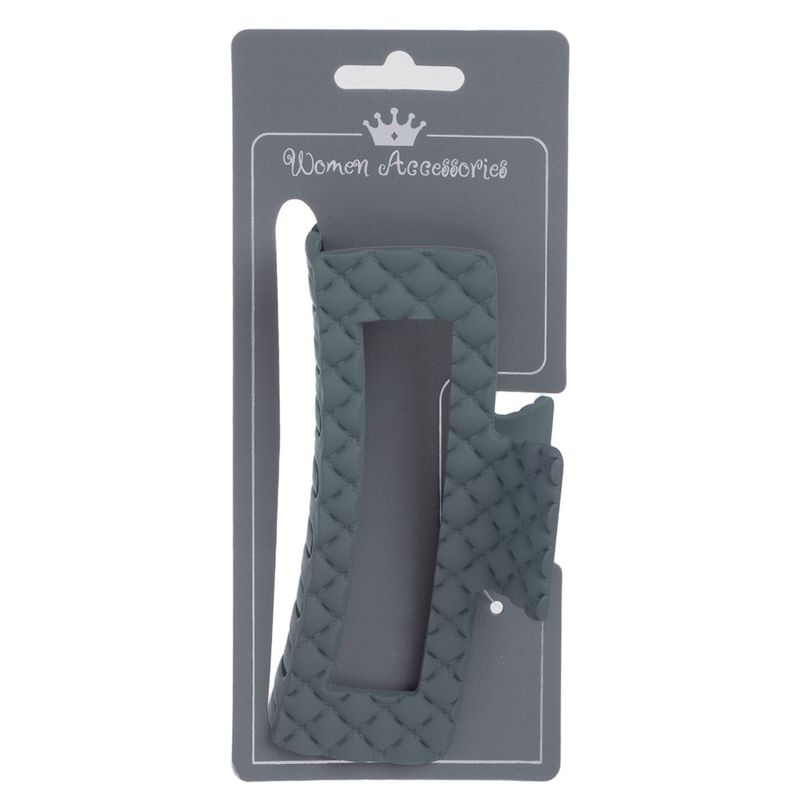 Fashion, accesorii si bijuterii - Femei - Accesorii femei - Accesorii pentru par femei - Clama par femei, antracit mat, 12cm, model matlasat - Infinity.ro