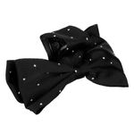 Fashion, accesorii si bijuterii - Femei - Accesorii femei - Accesorii pentru par femei - Clama par, funda satinata cu strass, negru, 9cm pentru femei - Infinity.ro