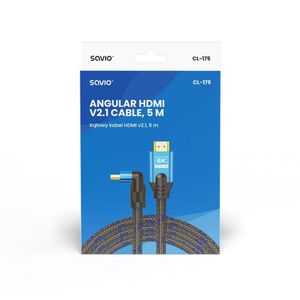 Cablu HDMI Savio CL-175 Albastru Negru 5 m