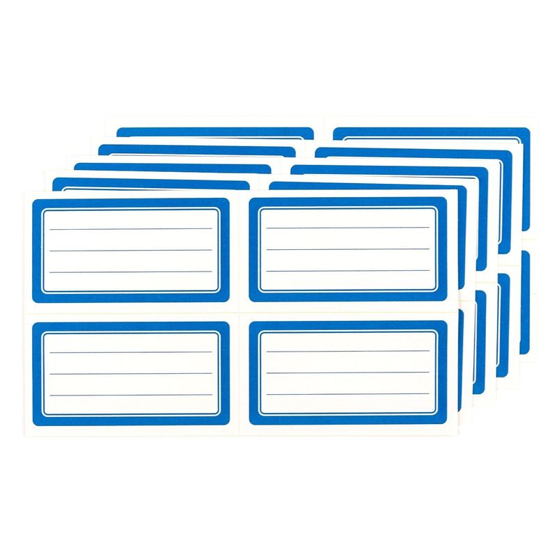 Carti si Birotica - Rechizite - Alte accesorii scolare - Etichete autocolante, clasice, set 40 buc, cu dungi, bleu, dimensiuni 7 x 4cm - Infinity.ro