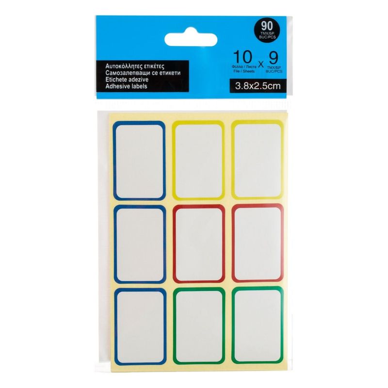 Carti si Birotica - Rechizite - Alte accesorii scolare - Set etichete autocolante, 90 bucati, multicolor, dimensiuni 3.8 x 2.5cm - Infinity.ro