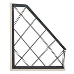 Carti si Birotica - Birotica - Accesorii de birou - Suporturi accesorii birou - Suport dosare metalic, 27.5 x 10x 34cm, negru, baza lemn - Infinity.ro