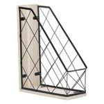 Carti si Birotica - Birotica - Accesorii de birou - Suporturi accesorii birou - Suport dosare metalic, 27.5 x 10x 34cm, negru, baza lemn - Infinity.ro