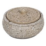 Casa si Gradina - Decoratiuni - Obiecte decorative - Scrumiere - Scrumiera ciment, rotunda, cu capac, aspect nisip, antiderapanta, 11 x 5cm - Infinity.ro