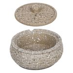 Casa si Gradina - Decoratiuni - Obiecte decorative - Scrumiere - Scrumiera ciment, rotunda, cu capac, aspect nisip, antiderapanta, 11 x 5cm - Infinity.ro