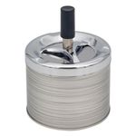 Casa si Gradina - Decoratiuni - Obiecte decorative - Scrumiere - Scrumiera metalica anti vant, argintiu, dungi, 9 x 14cm - Infinity.ro