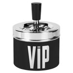 Casa si Gradina - Decoratiuni - Obiecte decorative - Scrumiere - Scrumiera metalica anti vant, vip, negru si argintiu, 9 x 14 cm - Infinity.ro