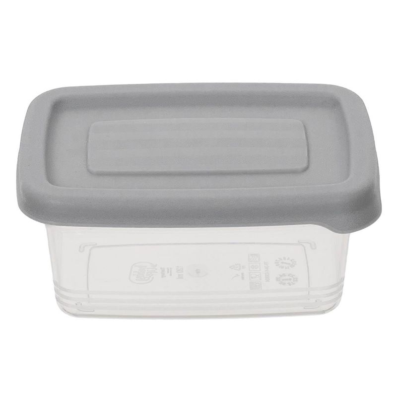 Casa si Gradina - Bucatarie si vesela - Organizare si depozitare bucatarie - Cutii alimentare - Set caserole plastic, capacitate 120ml, transparent cu capac gri, 4 bucati - Infinity.ro