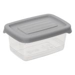 Casa si Gradina - Bucatarie si vesela - Organizare si depozitare bucatarie - Cutii alimentare - Set caserole plastic, capacitate 120ml, transparent cu capac gri, 4 bucati - Infinity.ro
