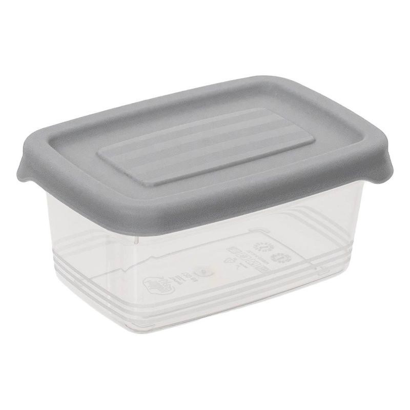 Casa si Gradina - Bucatarie si vesela - Organizare si depozitare bucatarie - Cutii alimentare - Set caserole plastic, capacitate 120ml, transparent cu capac gri, 4 bucati - Infinity.ro