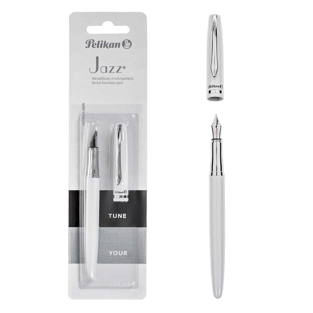 Stilou metalic pelikan, jazz, argintiu sidefat