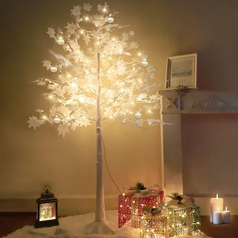 Casa si Gradina - Decoratiuni - Decoratiuni de sezon - Copac Decorativ Iluminat cu 128 LED-uri, 170 cm Inaltima, Lumina Calda/Rece, Multicolora, multicolor-75 - Infinity.ro