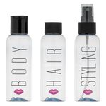 Sport si Outdoor - Articole de voiaj - Accesorii articole de voiaj - Set sticle calatorie, model travel, capacitate 100ml, negru, 3 bucati - Infinity.ro
