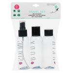 Sport si Outdoor - Articole de voiaj - Accesorii articole de voiaj - Set sticle calatorie, model travel, capacitate 100ml, negru, 3 bucati - Infinity.ro