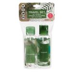 Sport si Outdoor - Articole de voiaj - Accesorii articole de voiaj - Set sticle calatorie, model frunze tropicale, capacitate 100ml, 2 bucati, transparent - Infinity.ro