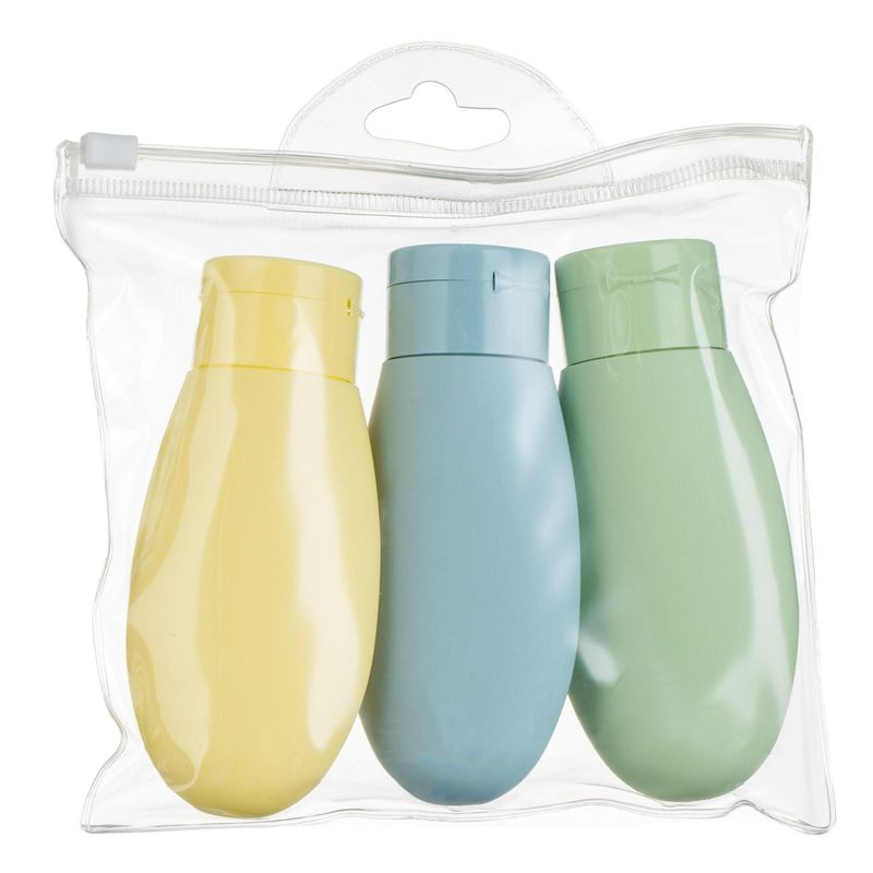 Sport si Outdoor - Articole de voiaj - Accesorii articole de voiaj - Set sticle calatorie, model pastel, capacitate 60ml, multicolor, 3 bucati - Infinity.ro