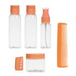 Sport si Outdoor - Articole de voiaj - Accesorii articole de voiaj - Set sticle calatorie, model bon voyage, capacitate 60ml si 30ml, cu perie si pieptene, transparent, 6 bucati - Infinity.ro