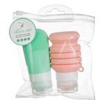 Sport si Outdoor - Articole de voiaj - Accesorii articole de voiaj - Set sticle calatorie silicon, capacitate 60ml roz & 100ml verde menta, ambalaj transparent, capace transparente - Infinity.ro