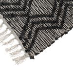 Casa si Gradina - Textile si covoare - Covoare - Covoare casa - Covoras decorativ zigzag, 110x 60cm, negru, ecru, piele artificiala - Infinity.ro