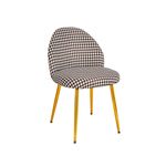 Casa si Gradina - Textile si covoare - Huse pentru mobilier - Scaun de Sufragerie Romimex Alb Negru Metal 51 x 78 x 56 cm Model imprimat pe un material, reprezentand un "v" intors - Infinity.ro