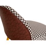 Casa si Gradina - Textile si covoare - Huse pentru mobilier - Scaun de Sufragerie Romimex Alb Negru Metal 51 x 78 x 56 cm Model imprimat pe un material, reprezentand un "v" intors - Infinity.ro