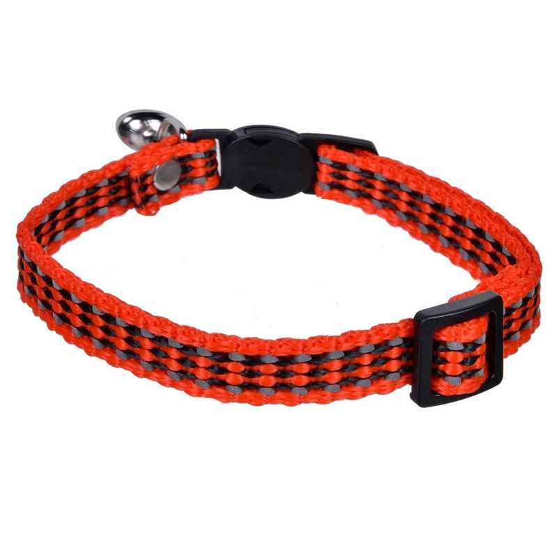 Petshop - Accesorii petshop - Zgarzi, lese si hamuri - Zgarzi - Zgarda pisici, model cu clopotel, culoare portocaliu, dimensiuni 30x 1cm - Infinity.ro