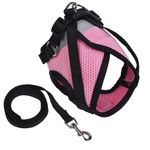 Petshop - Accesorii petshop - Zgarzi, lese si hamuri - Hamuri - Ham cu lesa pentru caini, s, reflectorizant, roz/negru - Infinity.ro