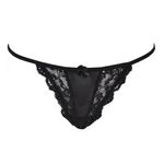 Fashion, accesorii si bijuterii - Femei - Lenjerie si pijamale femei - Lenjerie intima femei - Chiloti string, model brazil, dantela, elastic subtire, culoare negru - Infinity.ro