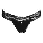 Fashion, accesorii si bijuterii - Femei - Lenjerie si pijamale femei - Lenjerie intima femei - Chiloti string dama, dantela neagra, marime unica, microfibra 92%, elastan 8% - Infinity.ro