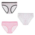 Fashion, accesorii si bijuterii/Copii/Lenjerie si pijamale copii/Lenjerie intima copii - Set chiloti copii, multicolor, 3 bucati, model cu buline si dungi, lurex argintiu - Infinity.ro