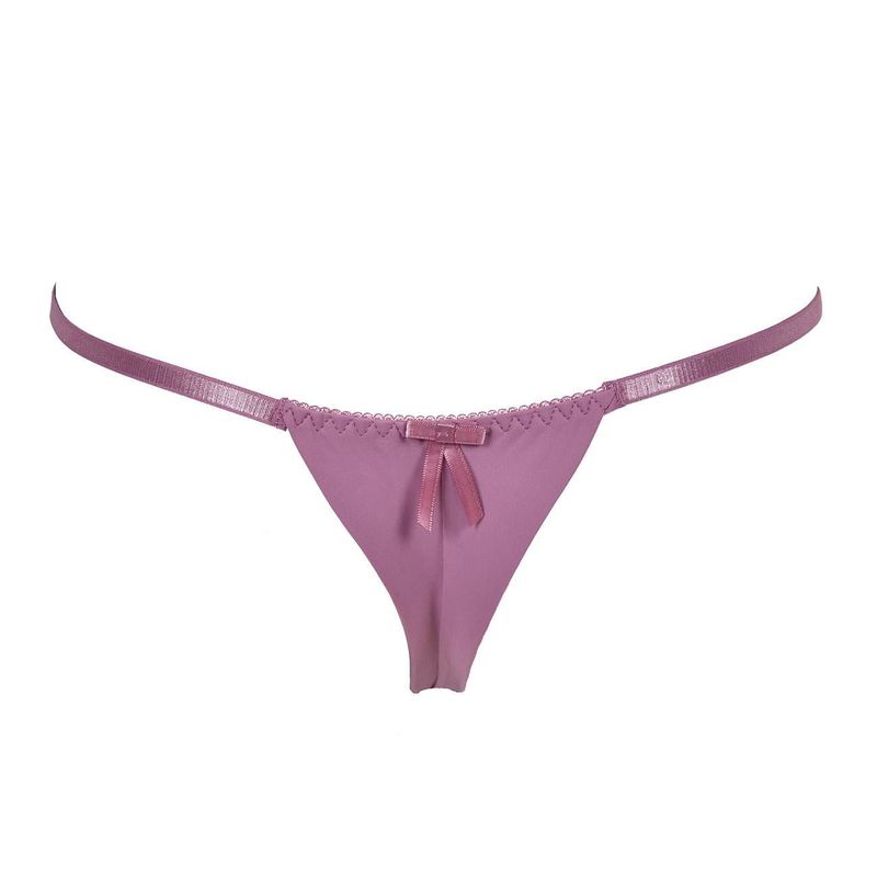 Fashion, accesorii si bijuterii - Femei - Lenjerie si pijamale femei - Lenjerie intima femei - Chiloti dama, model string, culoare rosie zmeuriu, dantela, benzi elastice ajustabile - Infinity.ro