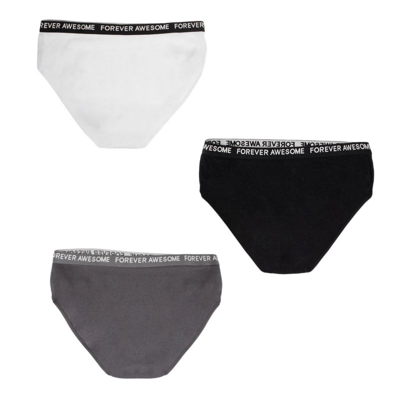 Fashion, accesorii si bijuterii - Copii - Lenjerie si pijamale copii - Lenjerie intima copii - Set chilotei copii, 3 bucati, bumbac ribbed, multicolor, elastic „forever awesome” - Infinity.ro