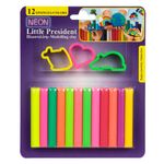 Carti si Birotica - Rechizite - Plastilina - Set plastilina little president, 12 bucati, culori neon, forme animale si inima - Infinity.ro