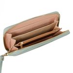 Fashion, accesorii si bijuterii - Femei - Accesorii femei - Portofele femei - Portofel dama, exclusivo, cu maner, verde pastel, 19.5 x 11 x 3cm, detalii aurii - Infinity.ro