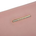 Fashion, accesorii si bijuterii - Femei - Accesorii femei - Portofele femei - Portofel dama, exclusivo, roz, 19.5 x 11 x 2.5 cm, detalii aurii, fermoar metalic - Infinity.ro