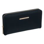 Fashion, accesorii si bijuterii - Femei - Accesorii femei - Portofele femei - Portofel exclusivo, fermoar metalic, culoare negru, dimensiuni 19.5 x 11 x 2.5 cm - Infinity.ro
